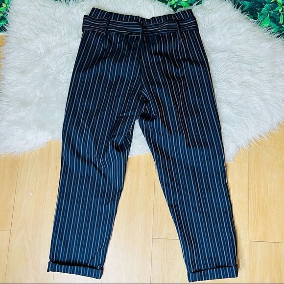 Paper bag high waisted belted style dress pants cropped size 7 - Picture 5 of 11